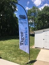 A banner flag blowing in the wind
